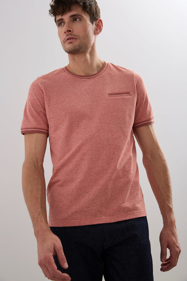 Rib Detail Pique T-Shirt