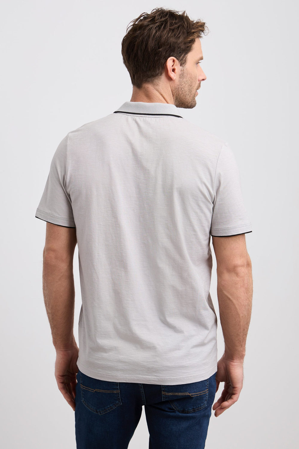 Textured jersey polo