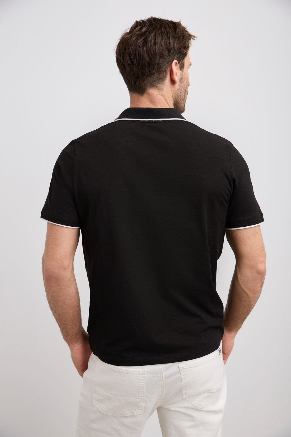 Textured jersey polo