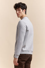 Zip crew neck collar long sleeves t-shirt