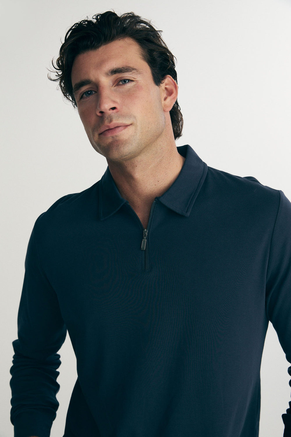 Pima cotton long sleeves polo