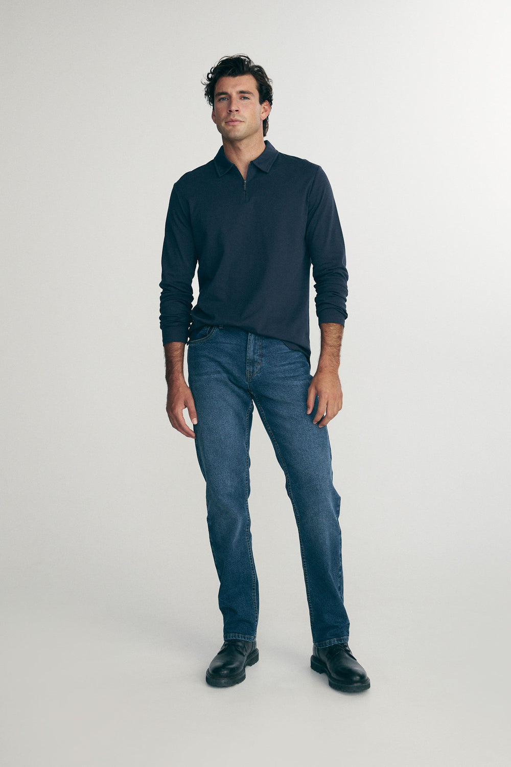 Pima cotton long sleeves polo
