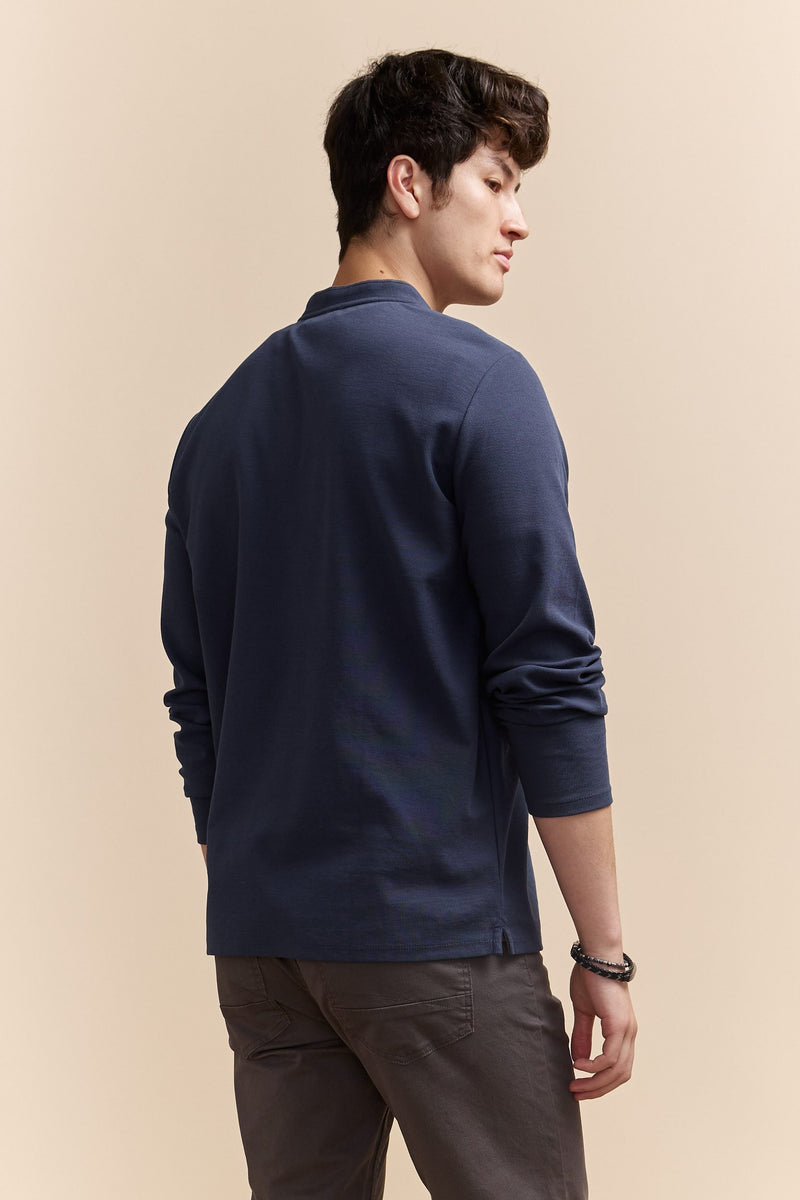 Long Sleeve zip henley t-shirt