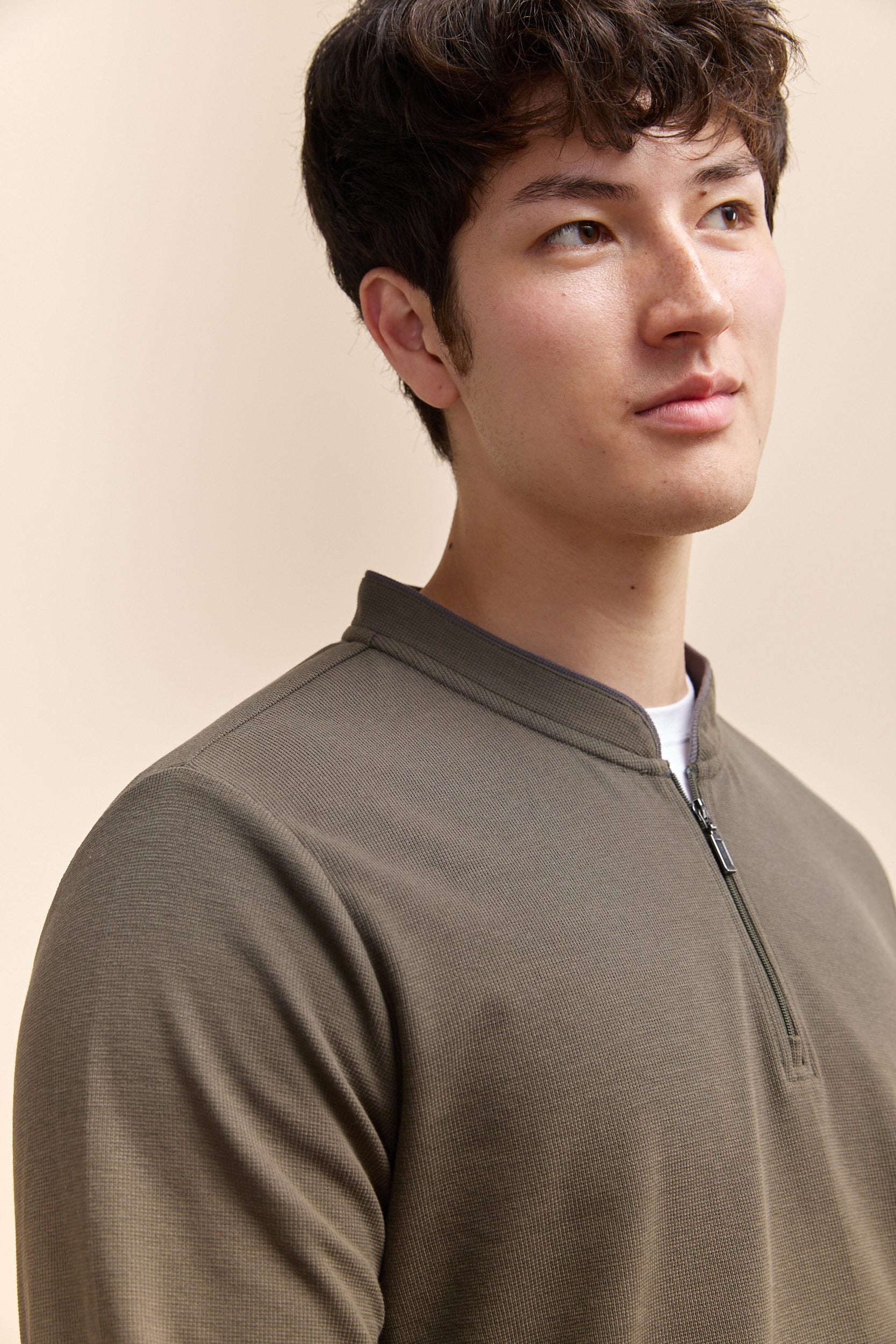 Long Sleeve zip henley t-shirt