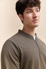 Long Sleeve zip henley t-shirt