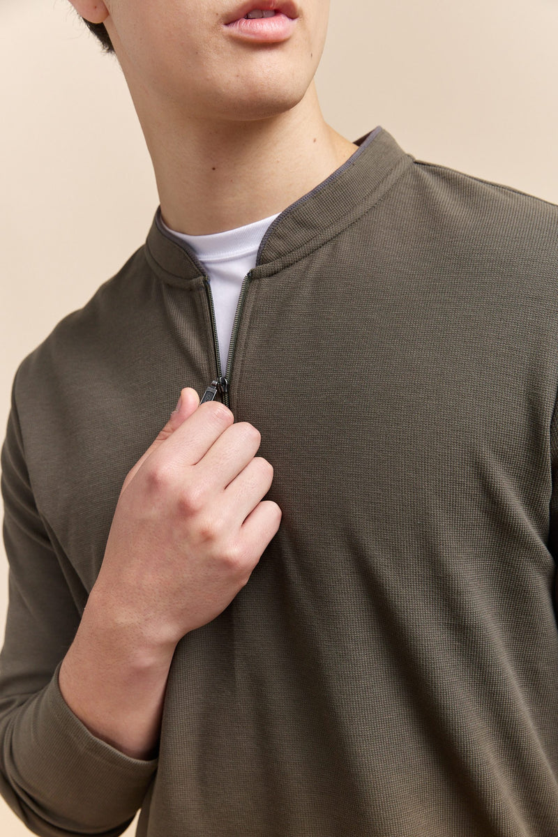 Long Sleeve zip henley t-shirt