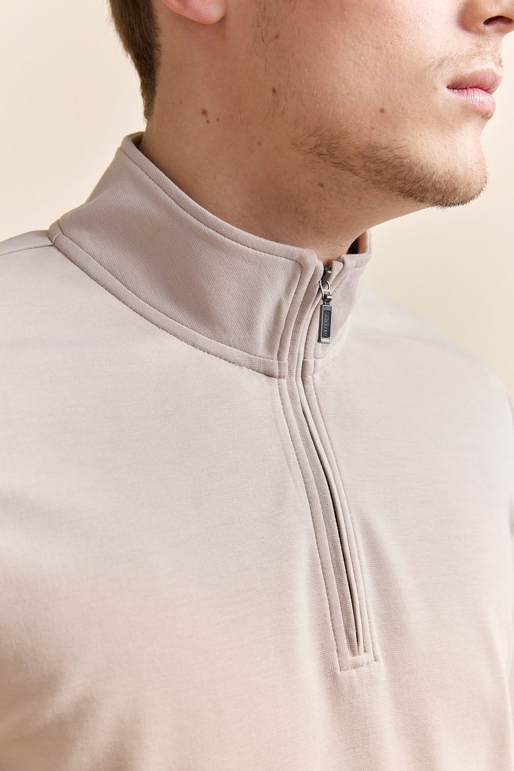 Textured half zip t-shirt