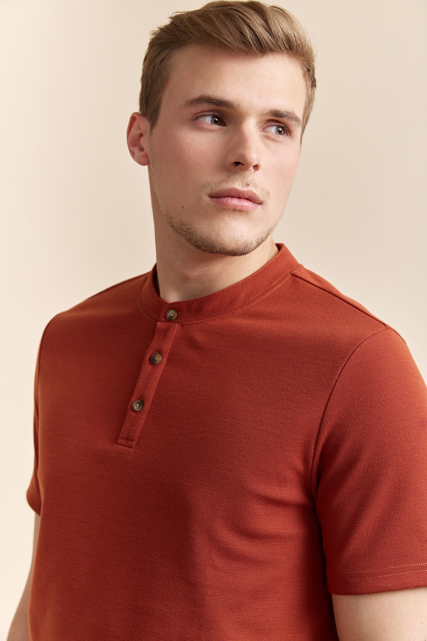 Textured Henley t-shirt