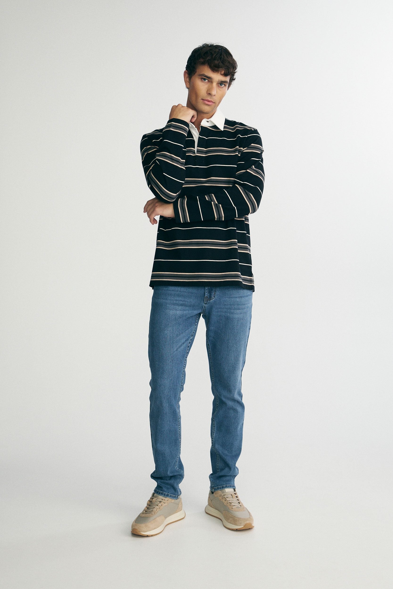 Long-sleeve rugby polo