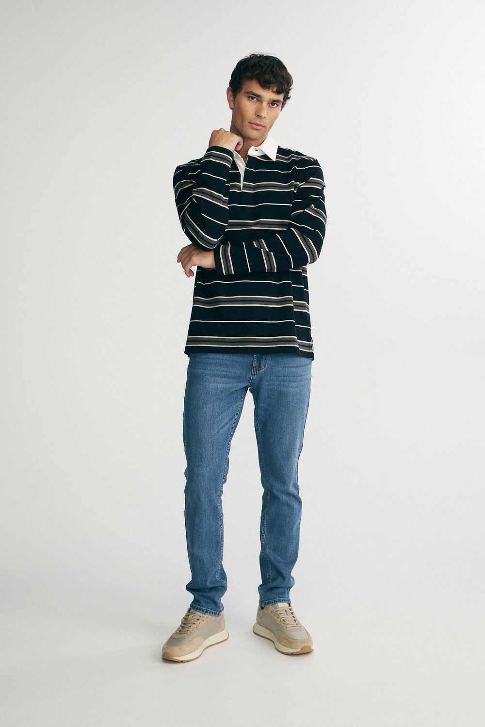 Long-sleeve rugby polo
