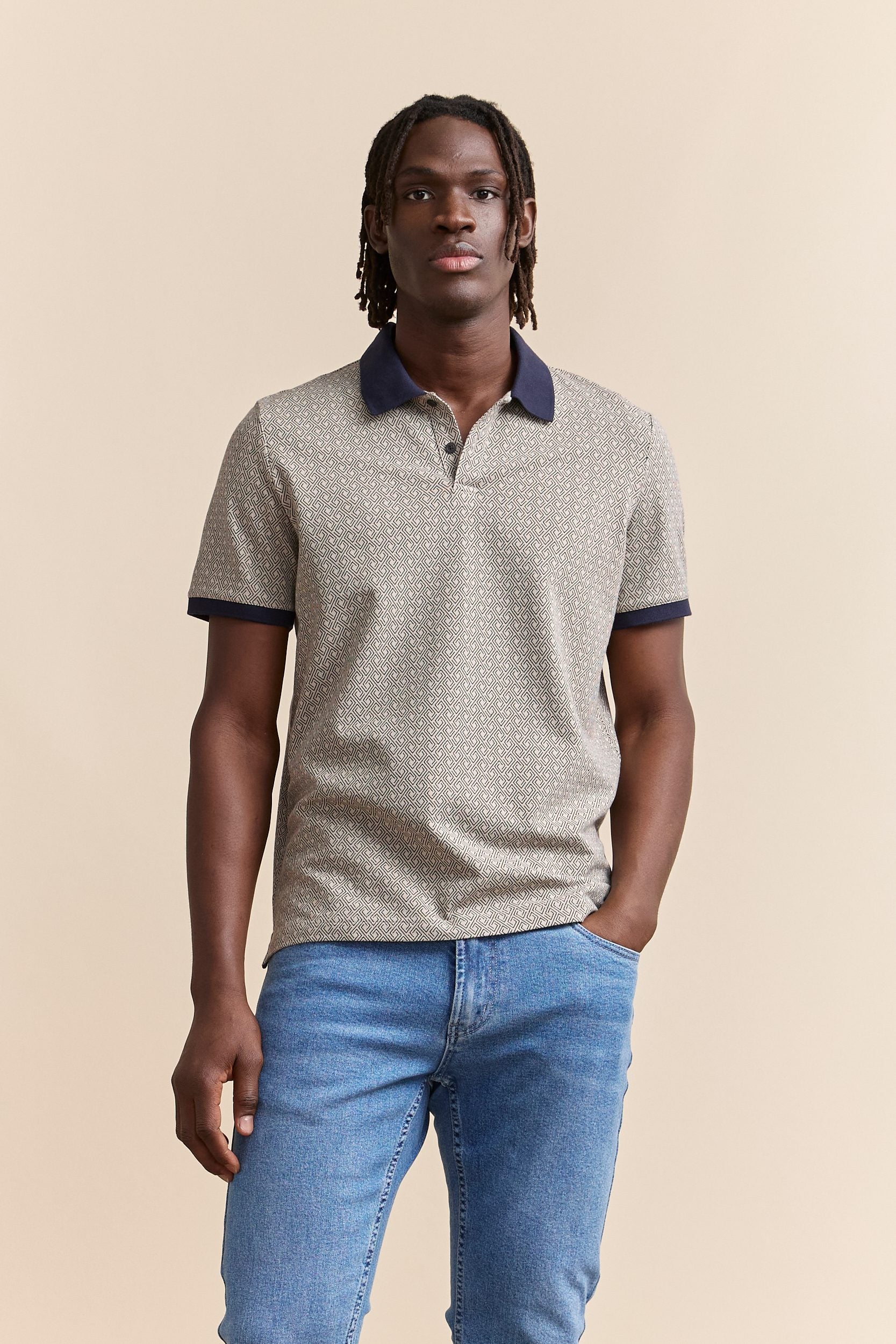 Vintage print polo