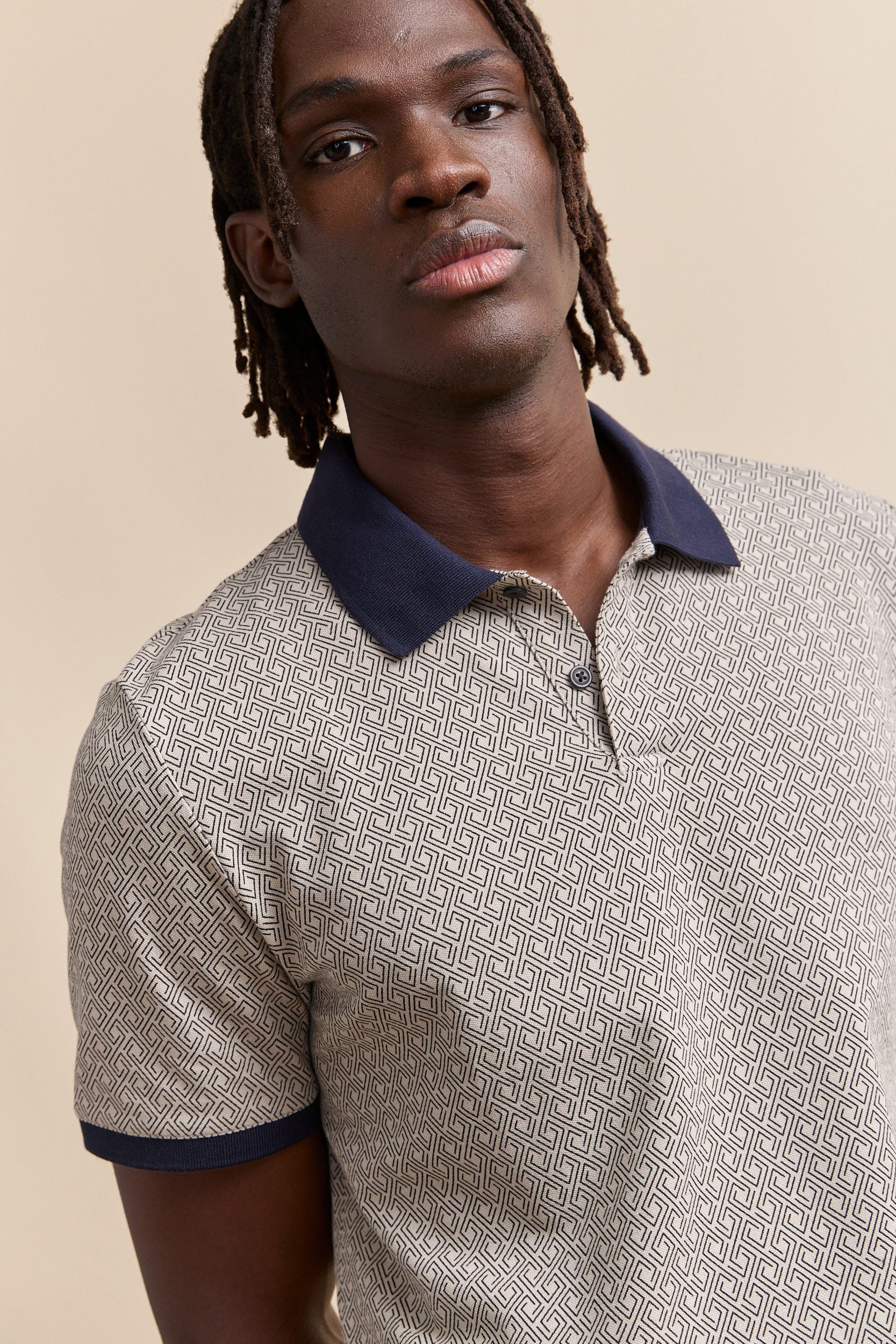 Vintage print polo