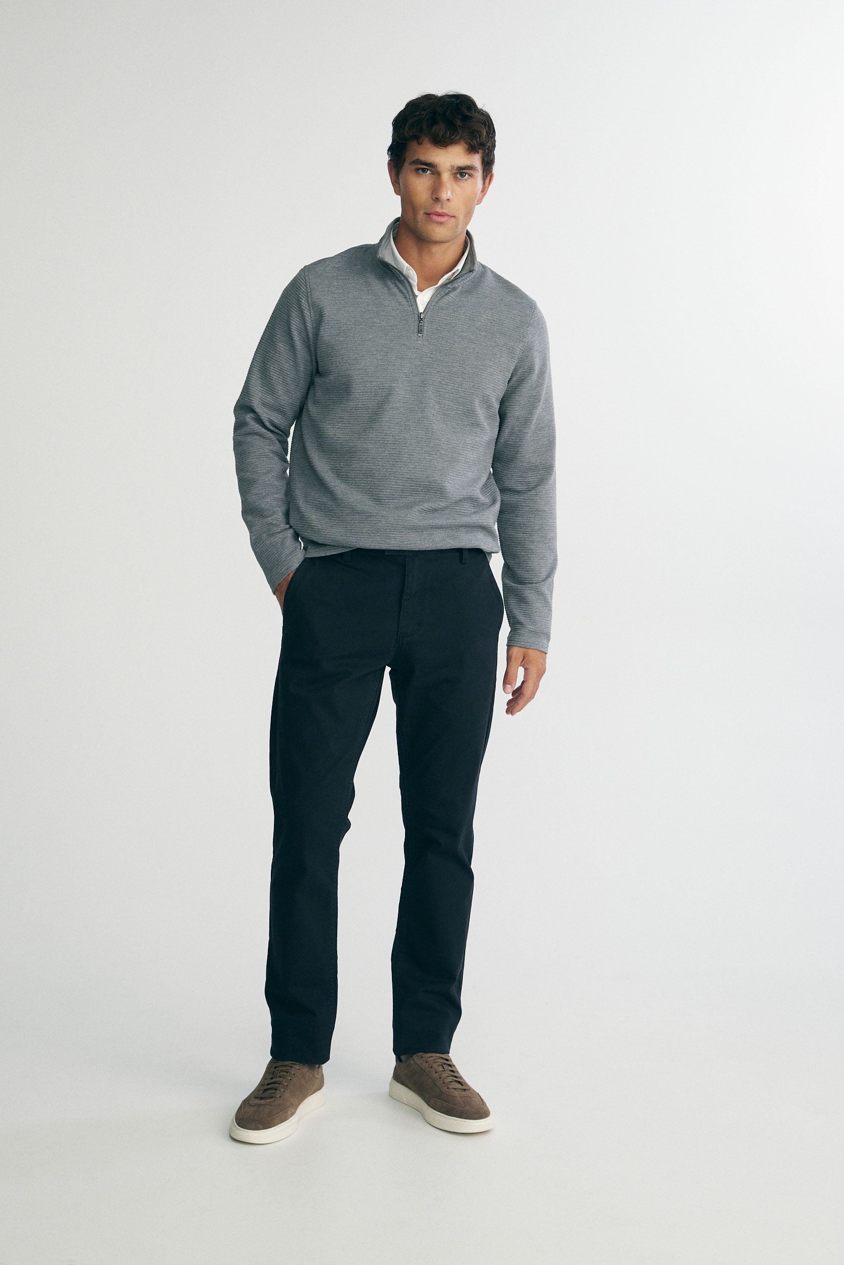 Ottoman half zip sweater