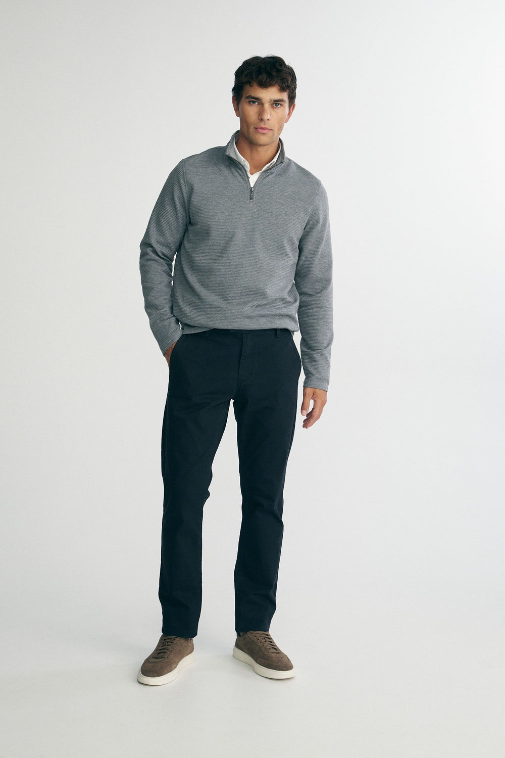 Ottoman half zip sweater