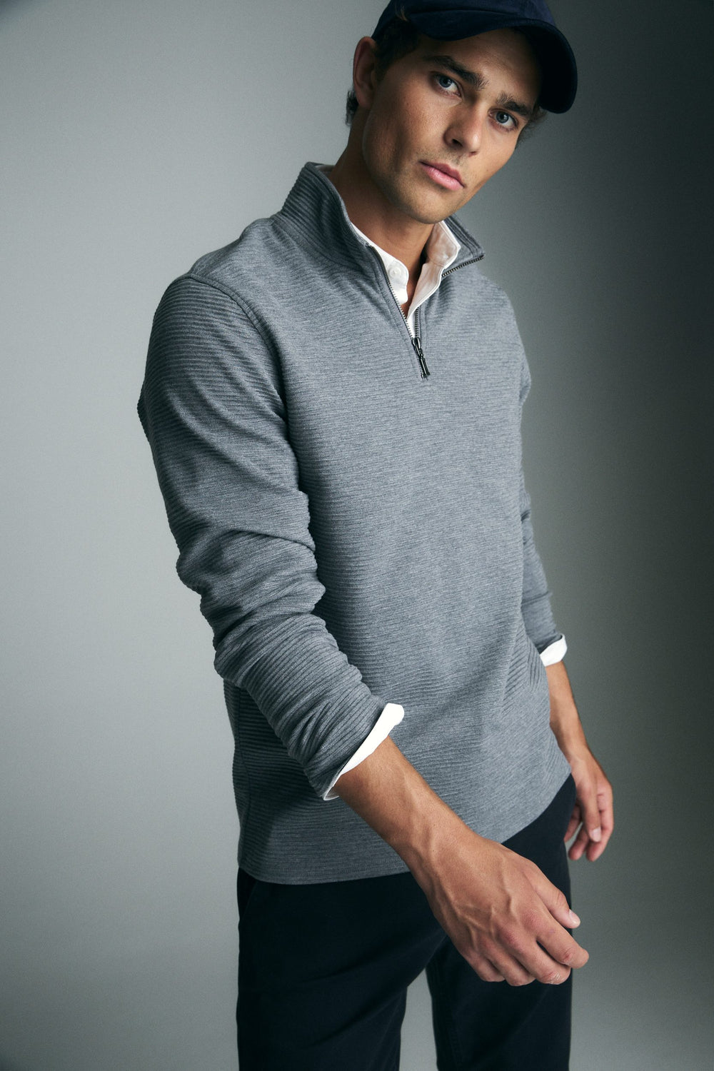 Ottoman half zip sweater