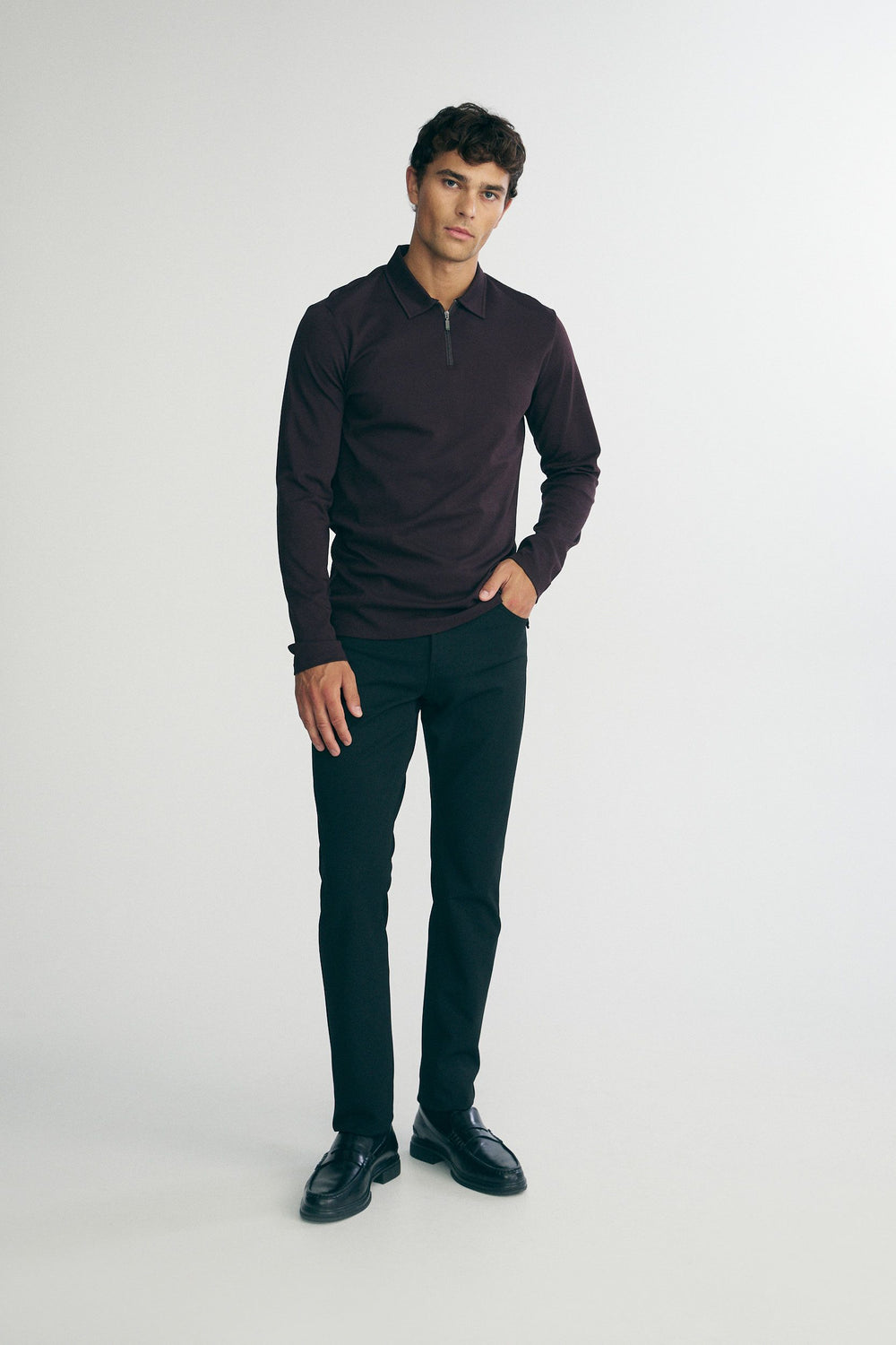 Pima cotton long sleeves polo
