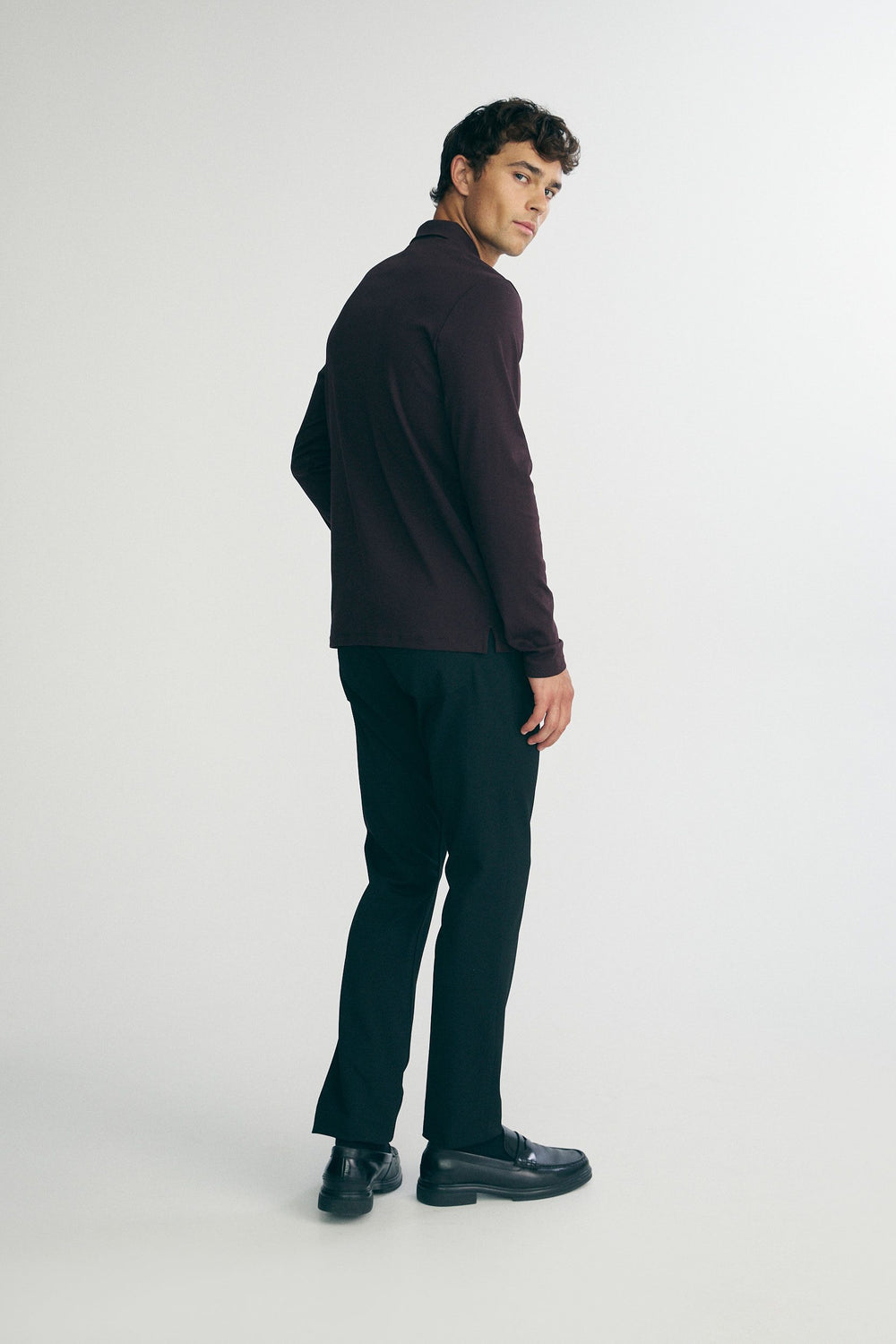 Pima cotton long sleeves polo