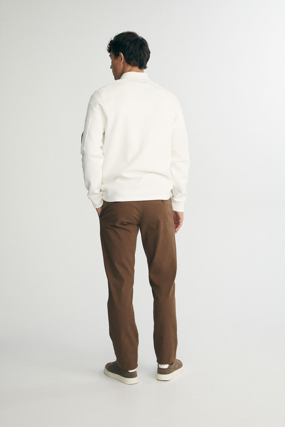Half zip sweater with vegan leather