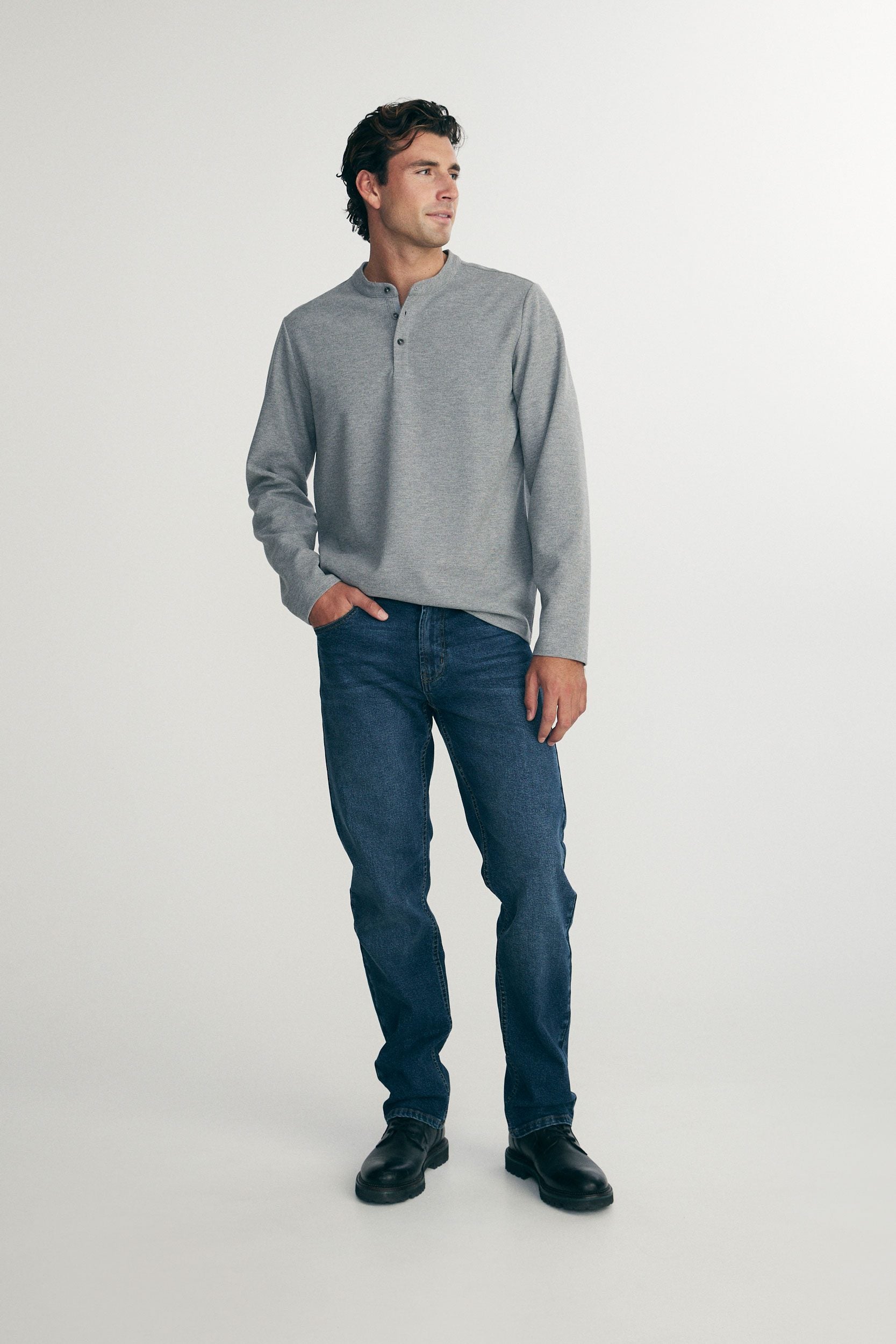 Rib henley t-shirt
