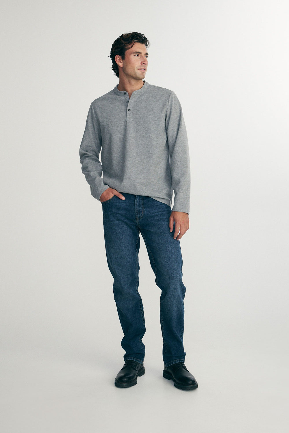 Rib henley t-shirt