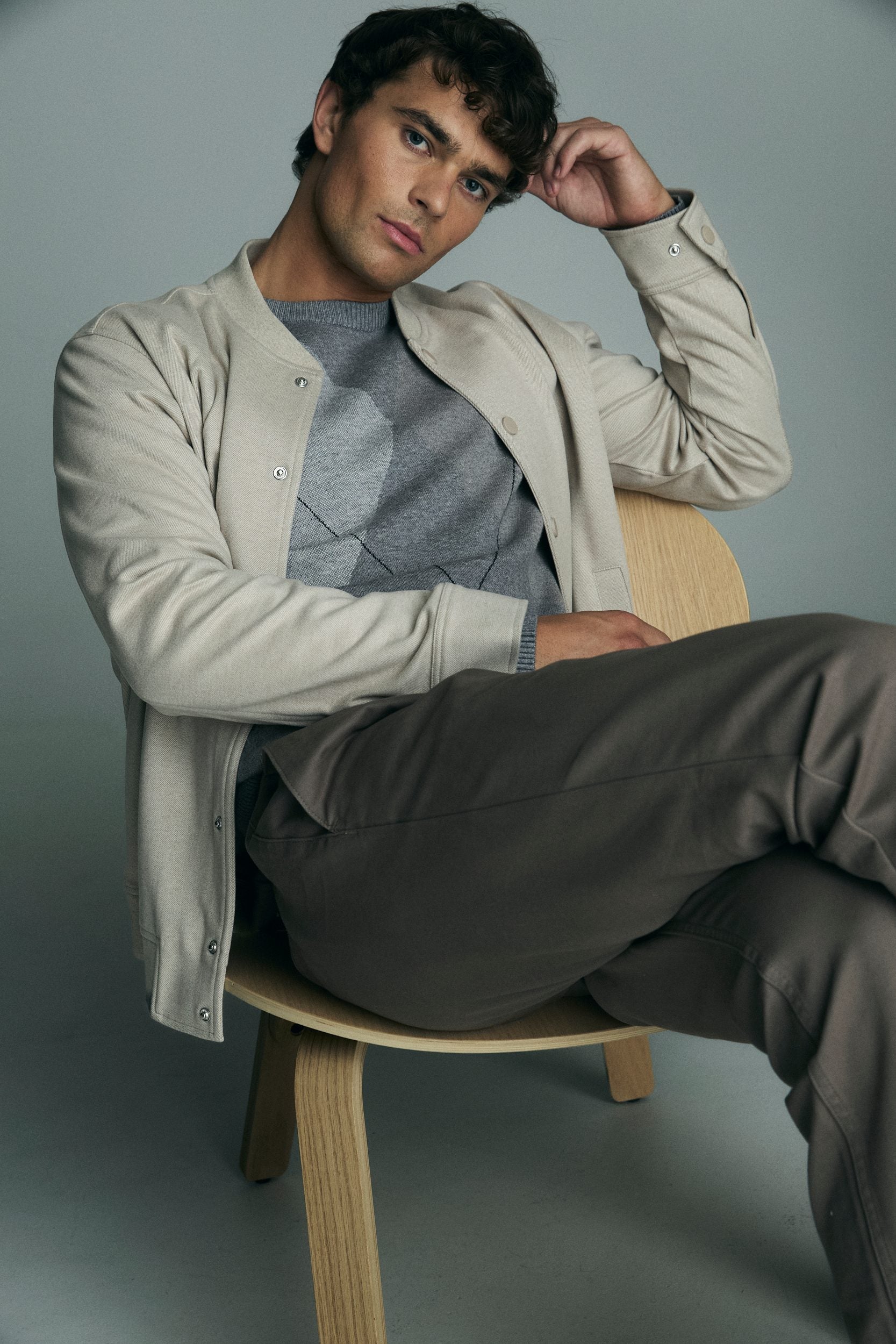 Baseball jacket with snaps