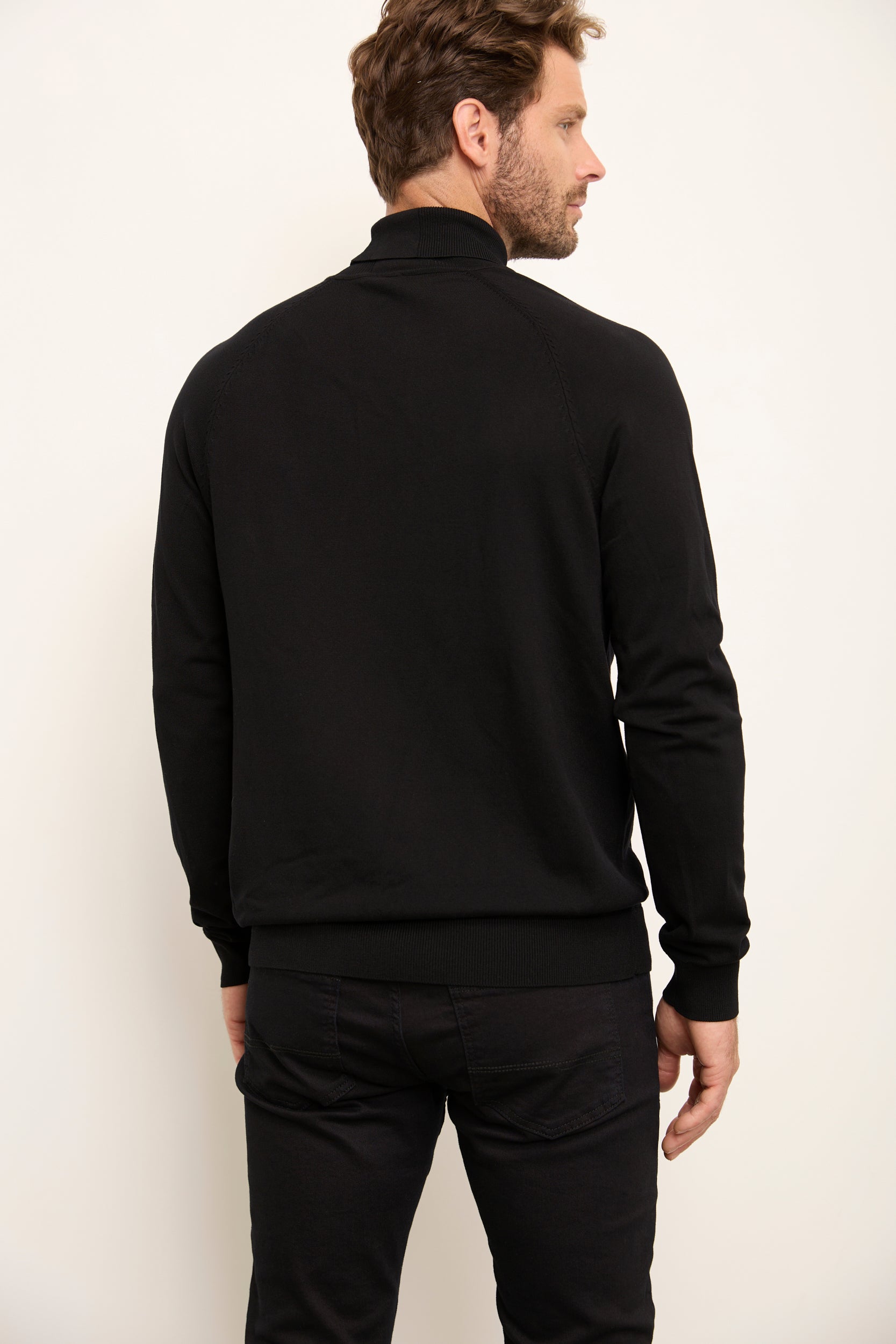 Textured Front Turtle Neck Sweater