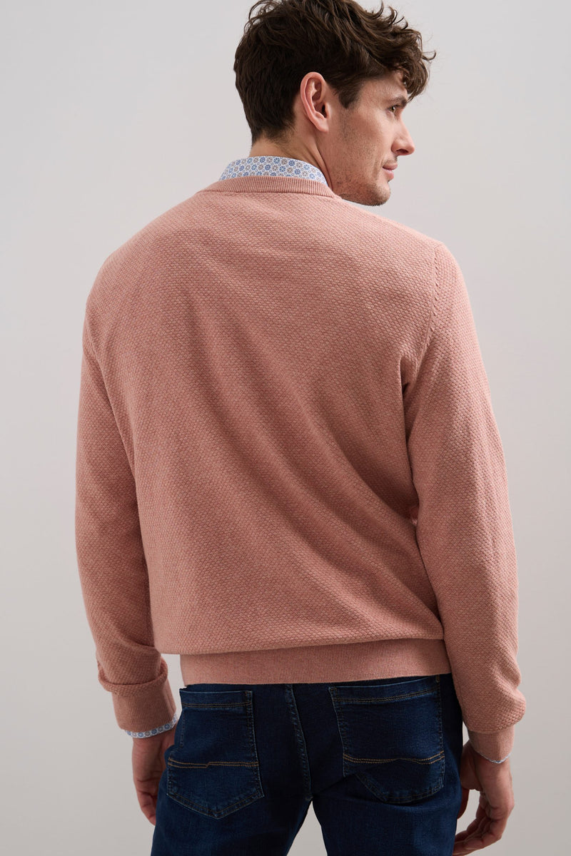 Textured Crew Neck Sweater