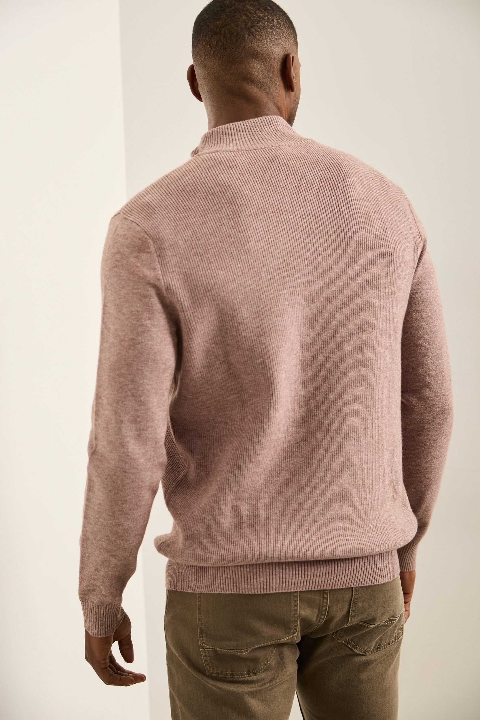 Textured mock neck sweater