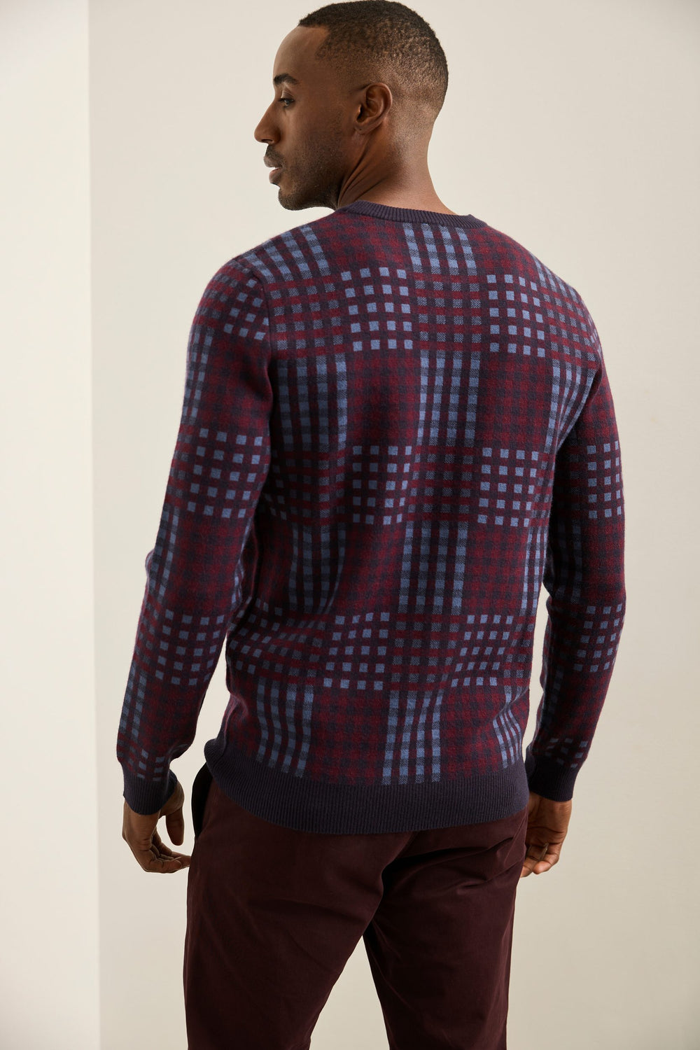 Jacquard check sweater