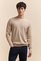 Textured crew neck sweater