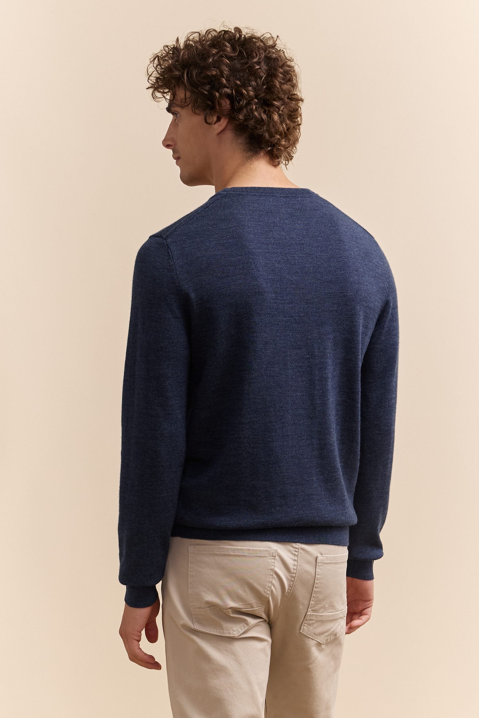 Merino wool crew neck sweater