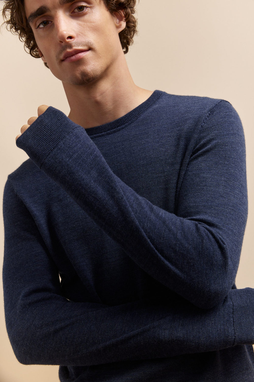 Merino wool crew neck sweater