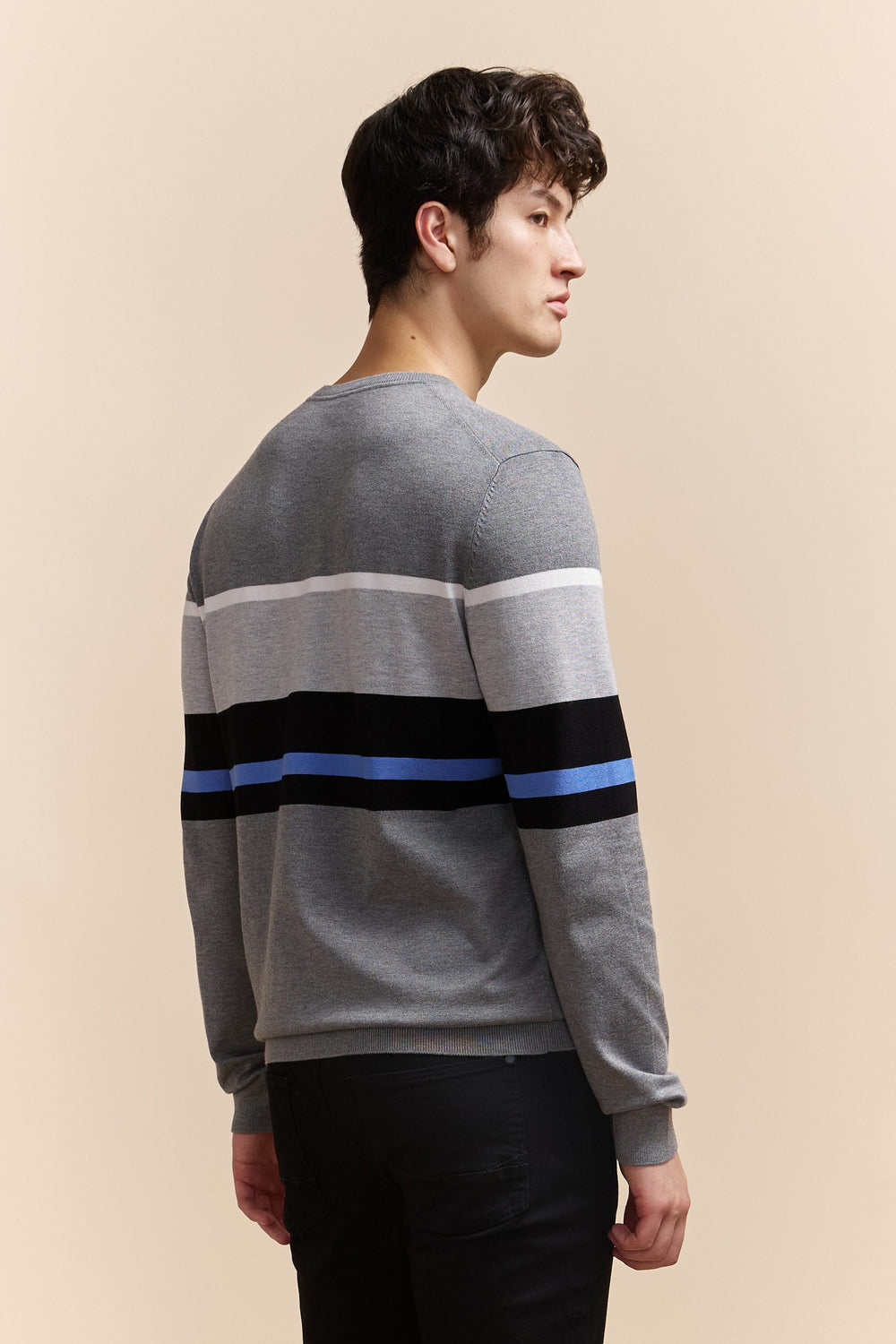 Colour block crew neck sweater