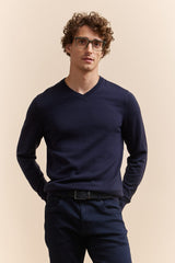 Merino wool V-neck sweater