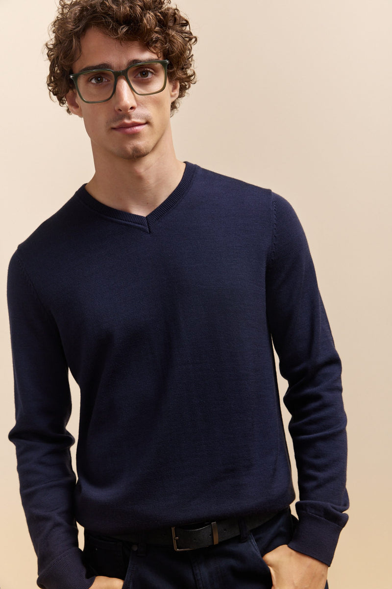 Merino wool V-neck sweater