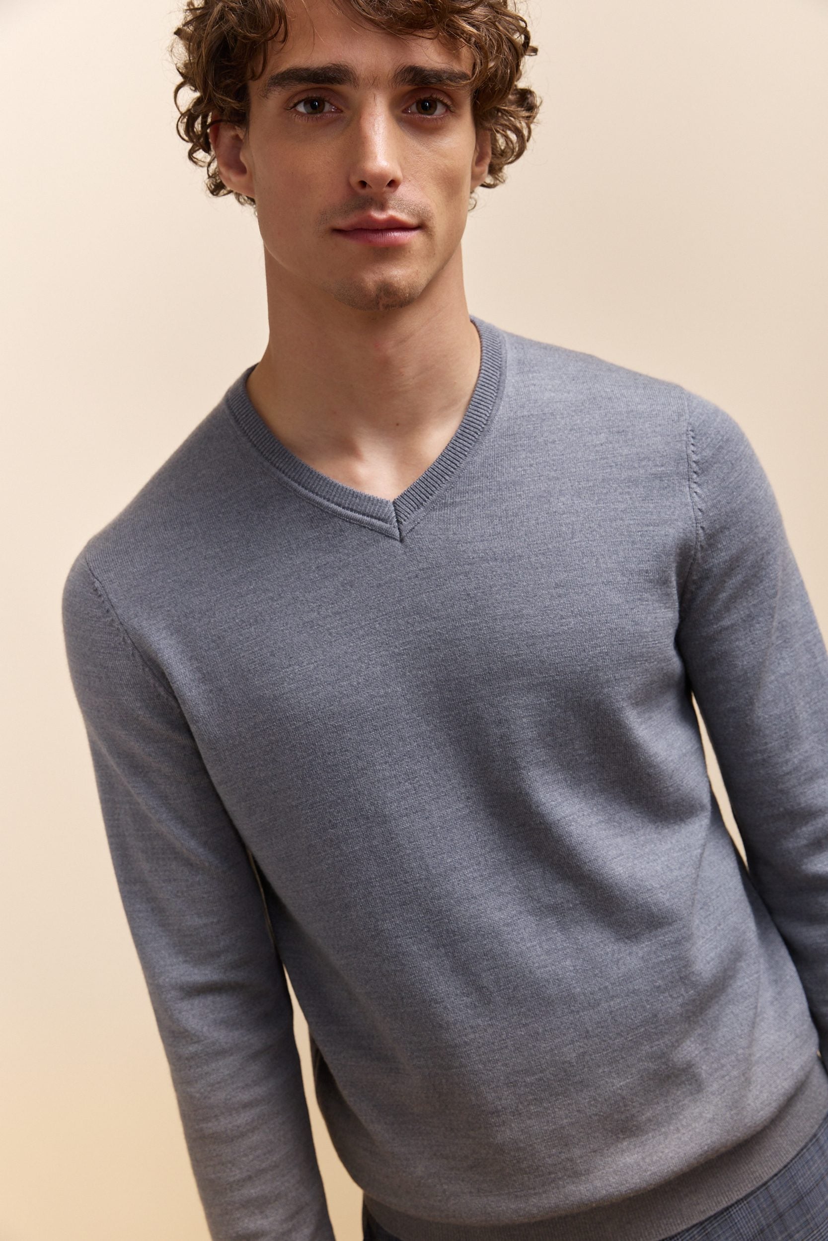 Merino wool V-neck sweater