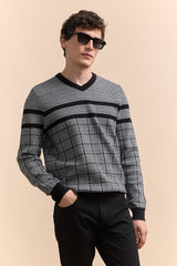 Jacquard check sweater