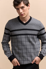 Jacquard check sweater