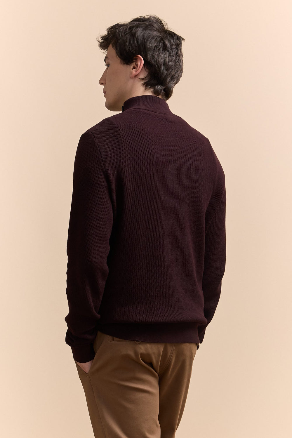 Mock neck sweater with zip