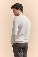 Textured crew neck sweater