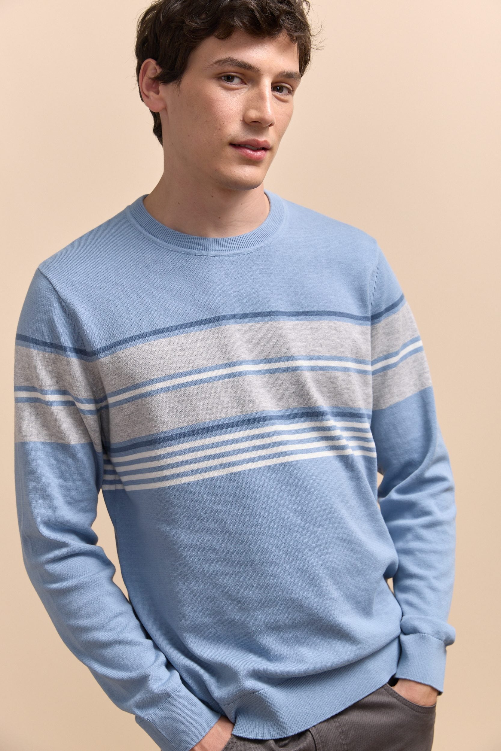 Stripes blocking sweater