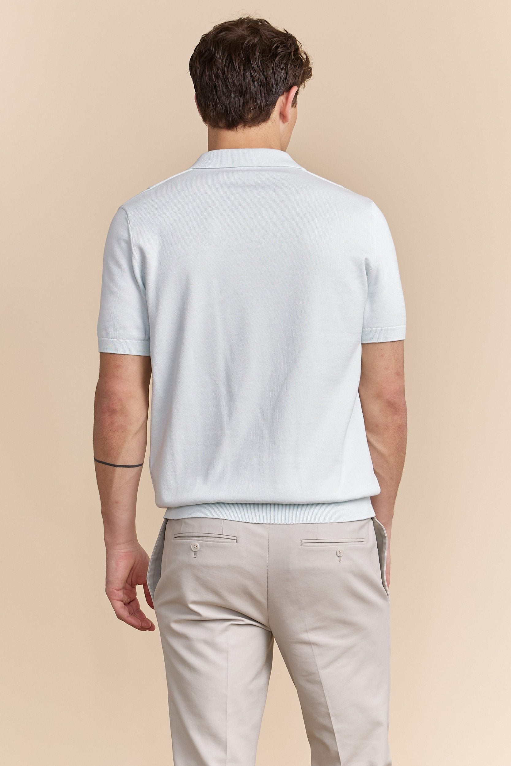 Textured vertical stripes polo