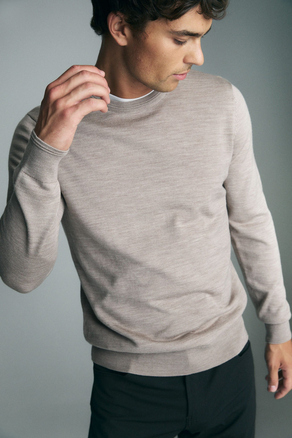 Merino wool crew neck sweater
