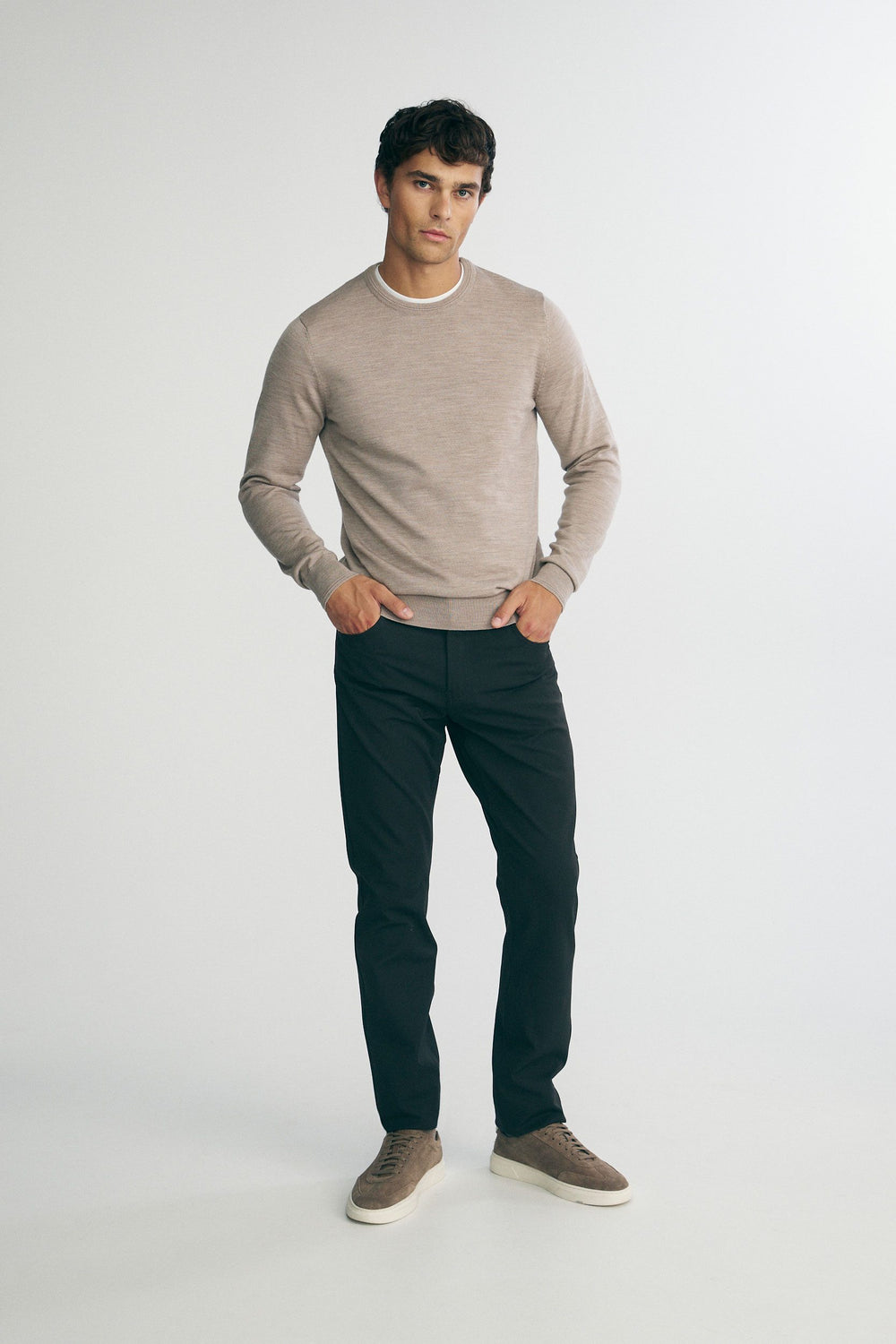 Merino wool crew neck sweater