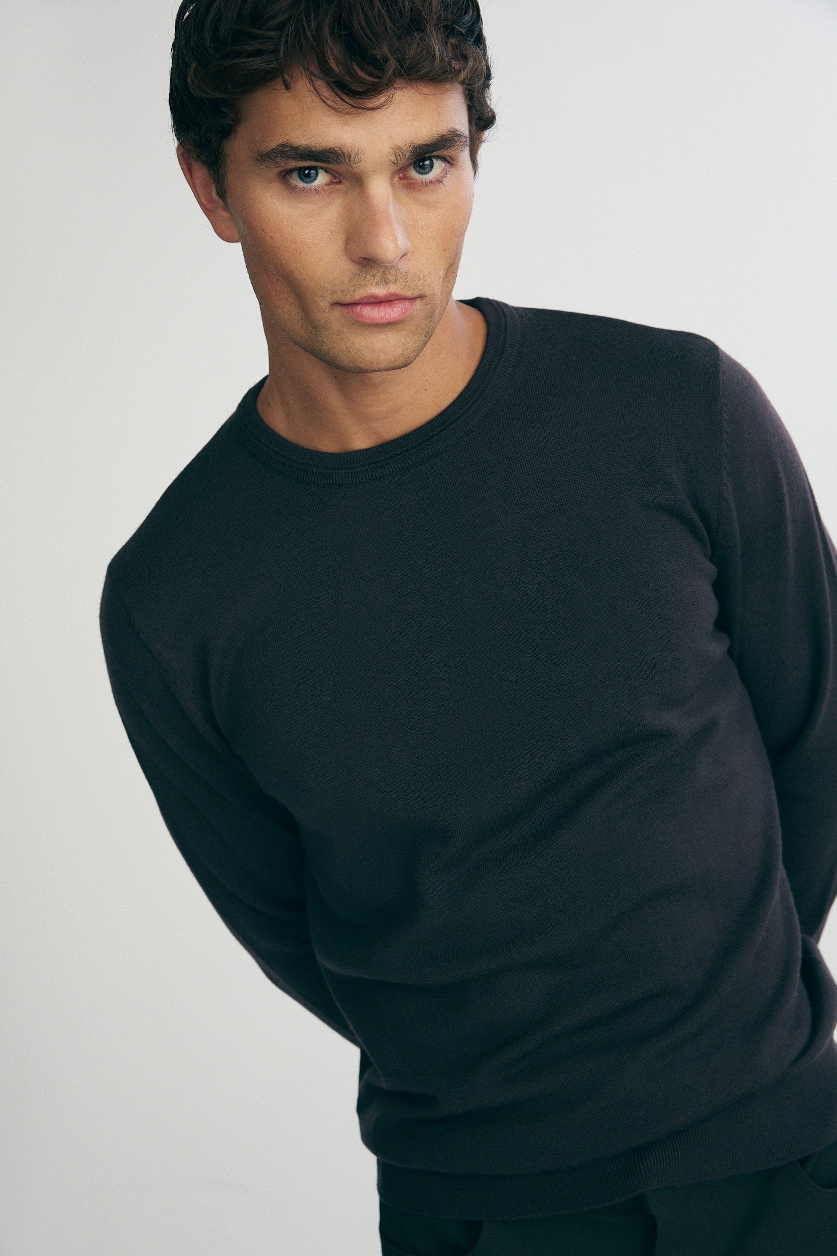 Merino wool crew neck sweater