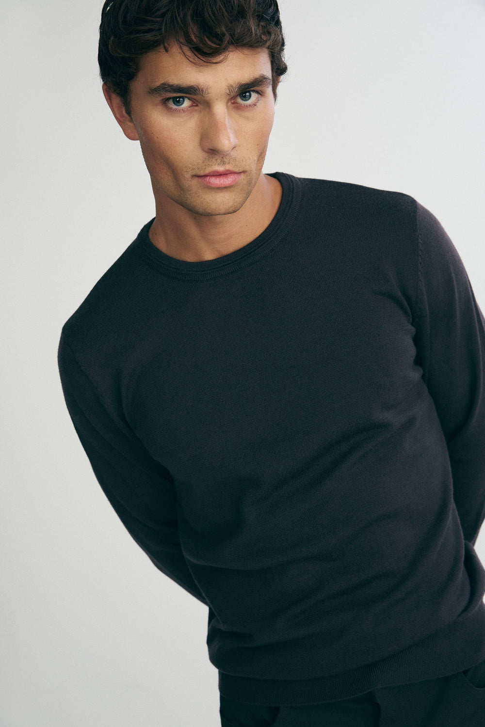 Merino wool crew neck sweater