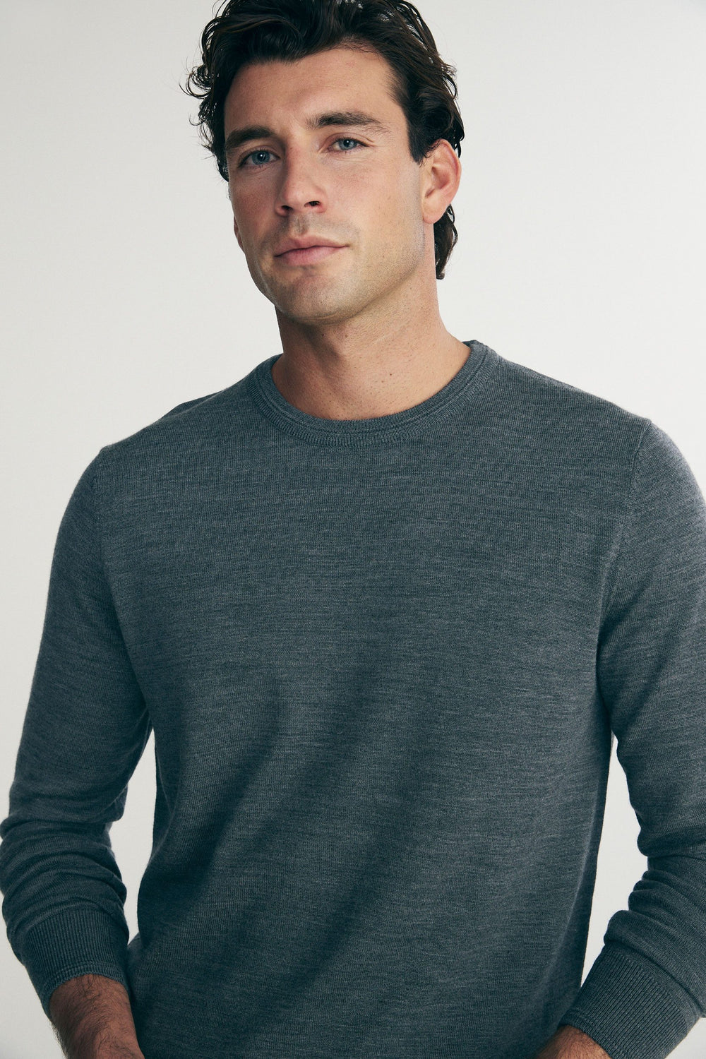 Merino wool crew neck sweater