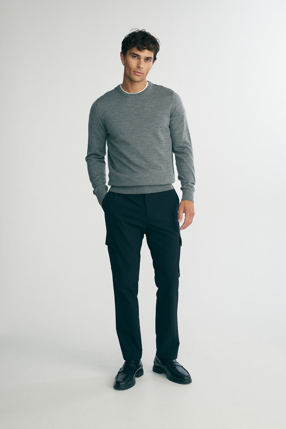 Merino wool crew neck sweater