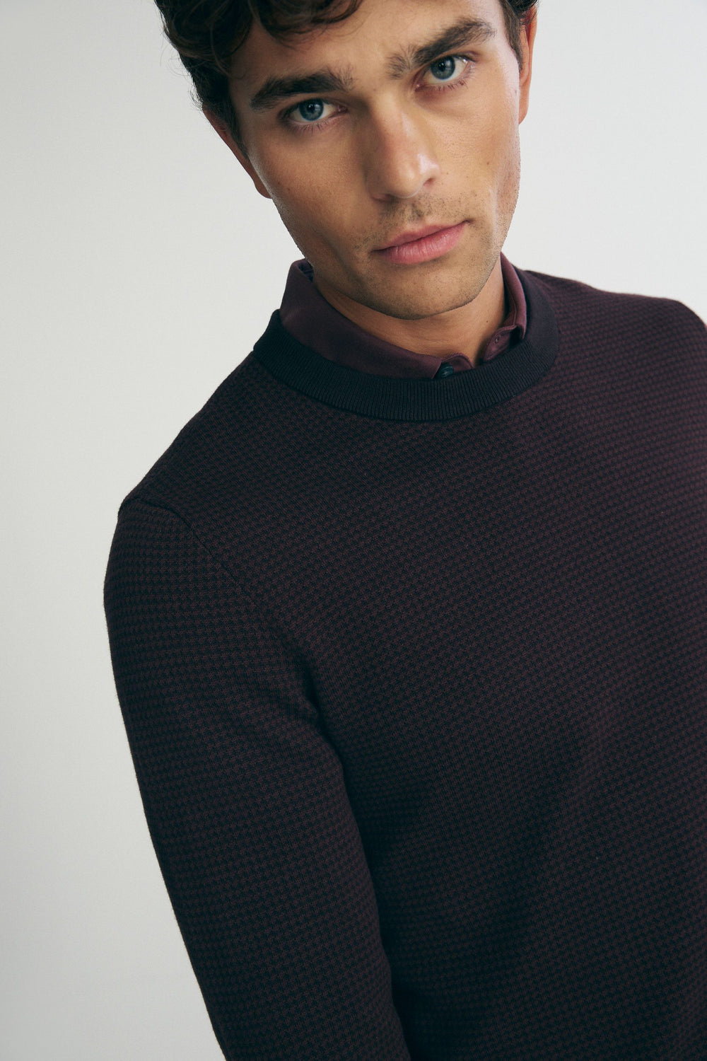 Jacquard crew neck sweater