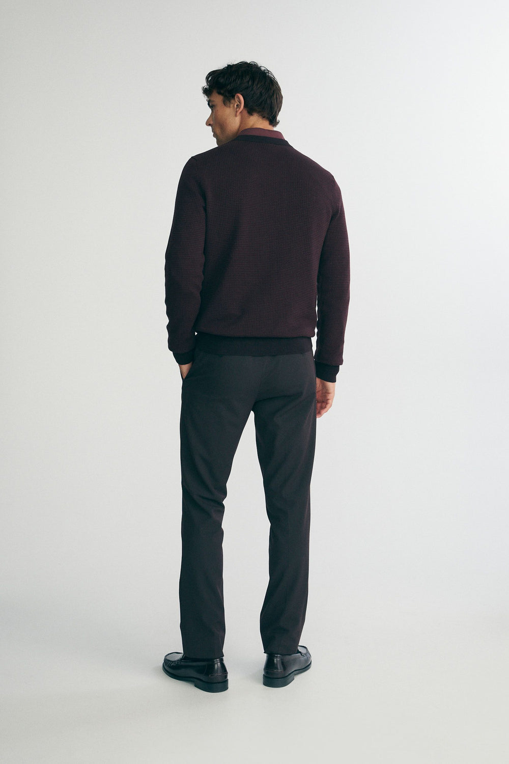 Jacquard crew neck sweater